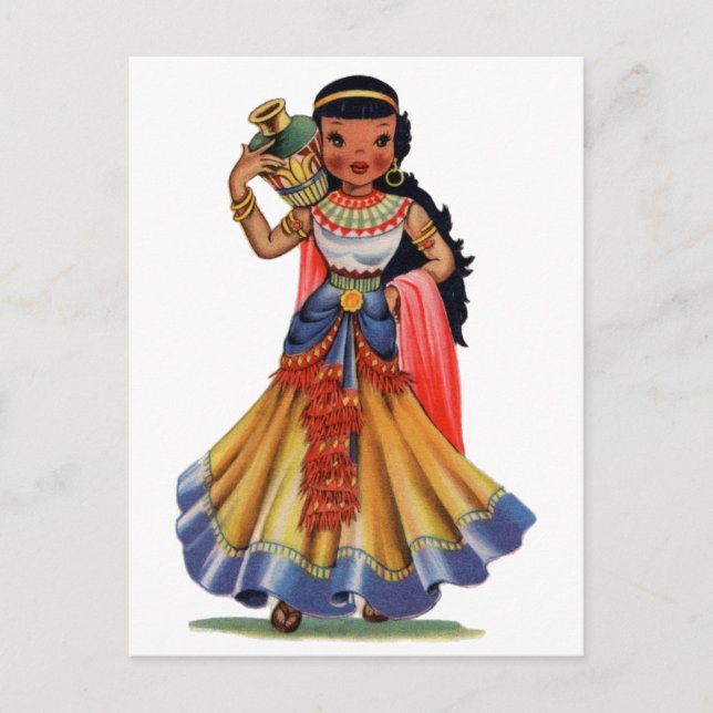 Vintage Egyptian girl in traditional dress Postcard (Front)