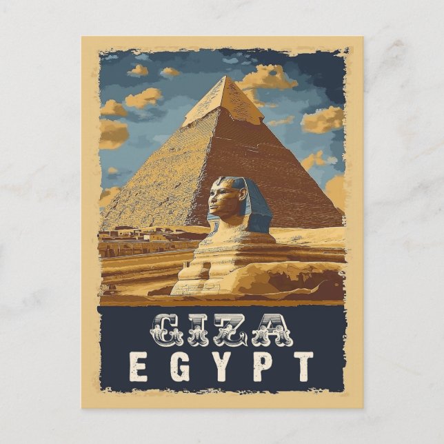 Vintage Egyptian : Great Pyramid of Giza Travel  Postcard (Front)