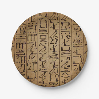 Vintage Egyptian Hieroglyphics Paper Print Paper Plate