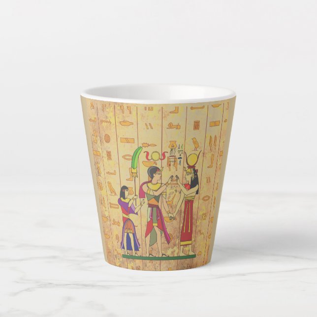 Vintage , Egyptian Pattern, Antique Style Latte Mug (Front)