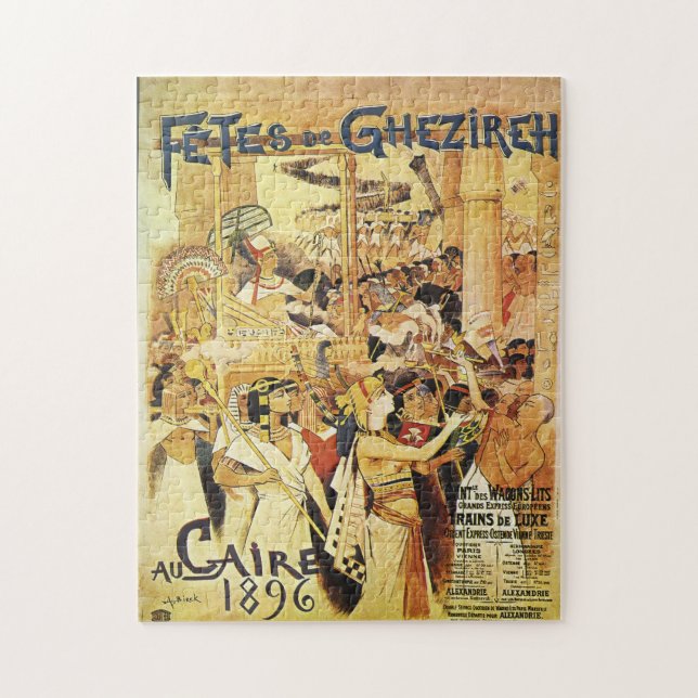 Vintage Egyptian Themed railway jigsaw puzzle (Vertical)