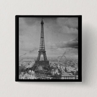 Vintage Eifel Tower Paris France 1889 15 Cm Square Badge