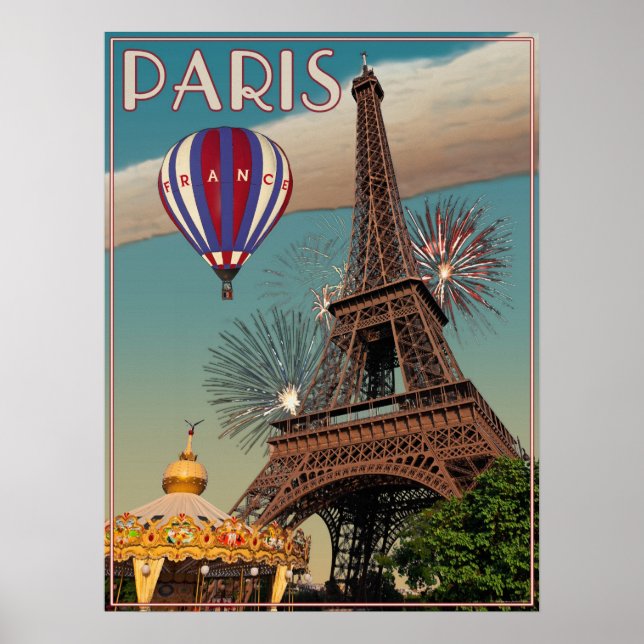 Vintage Eiffel Tower - 18x24 Poster (Front)