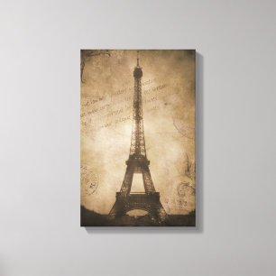 vintage eiffel tower canvas print