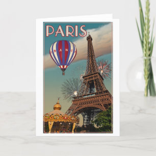 Vintage Eiffel Tower Card