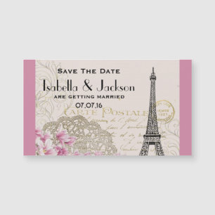 Vintage Eiffel Tower Collage Save The Date
