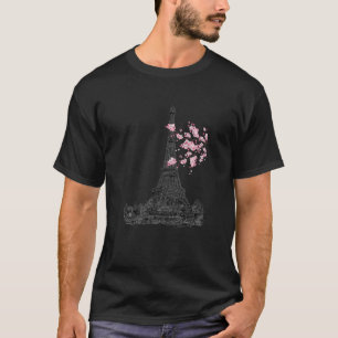 VINTAGE EIFFEL TOWER IN PARIS FRANCE SAKURA CHERRY T-Shirt