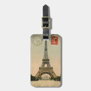 Vintage Eiffel Tower Luggage Tag