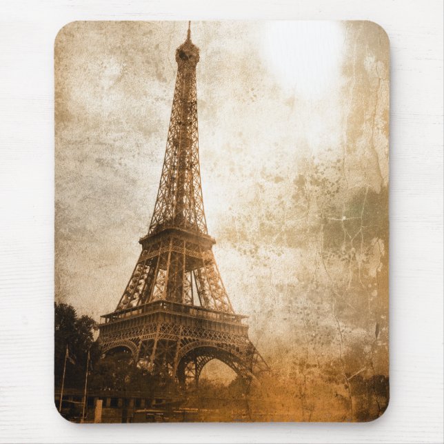 Vintage Eiffel Tower Mouse Pad (Front)