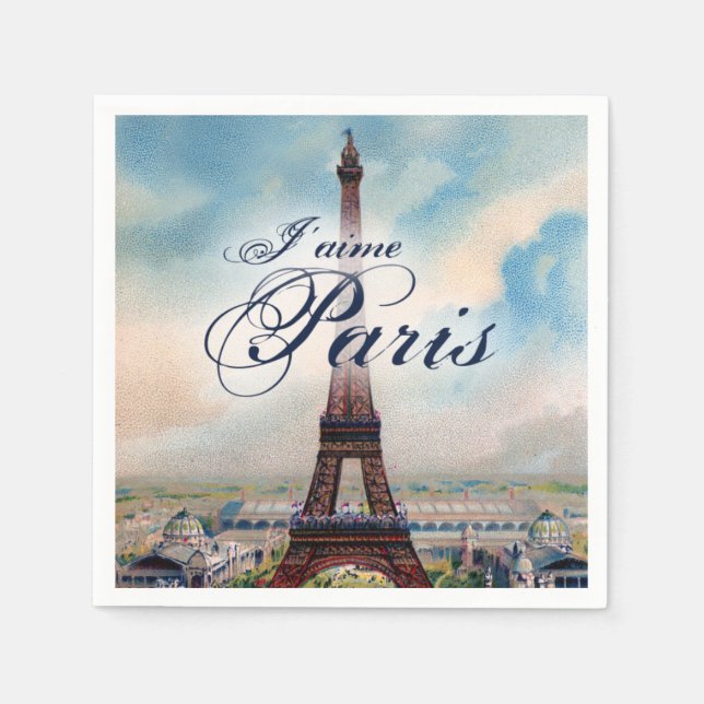 Vintage Eiffel Tower Napkin (Front)