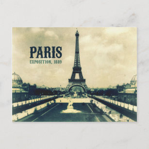 Vintage Eiffel Tower, Paris, 1889 Postcard
