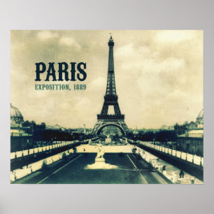 Vintage Eiffel Tower, Paris, 1889 Poster