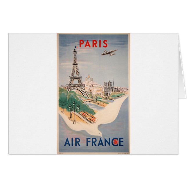 Vintage Eiffel Tower Paris Air Travel Advertising (Front Horizontal)