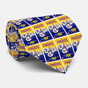 Vintage Eiffel Tower Paris Air Travel Advertising Tie