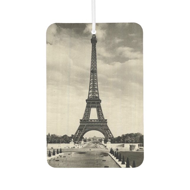 Vintage Eiffel Tower Paris Car Air Freshener (Front)