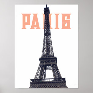 Vintage Eiffel Tower Paris Europe Travel Photo Poster