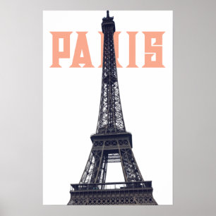 Vintage Eiffel Tower Paris Europe Travel Photo Poster