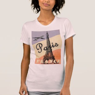 Vintage Eiffel Tower Paris European Air Travel T-Shirt