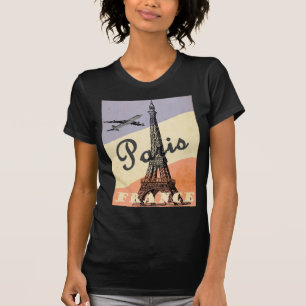 Vintage Eiffel Tower Paris European Air Travel T-Shirt