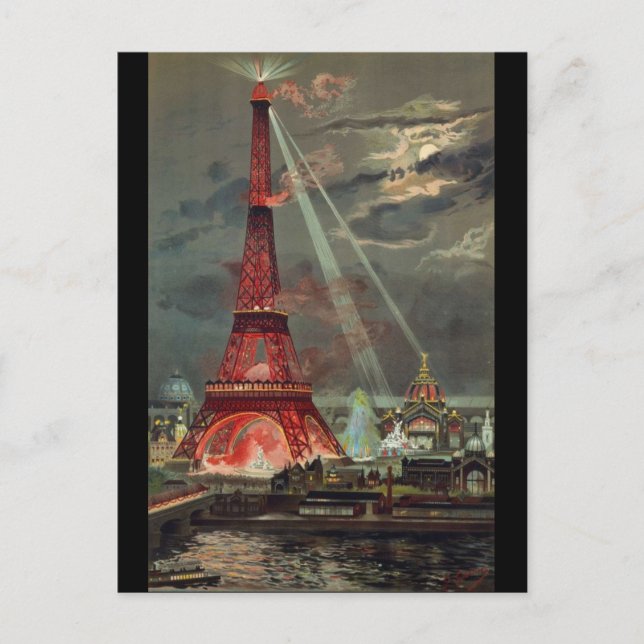 Vintage Eiffel Tower Paris France Postcard (Front)