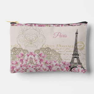Vintage Eiffel Tower Paris Postcard Accessory Pouch