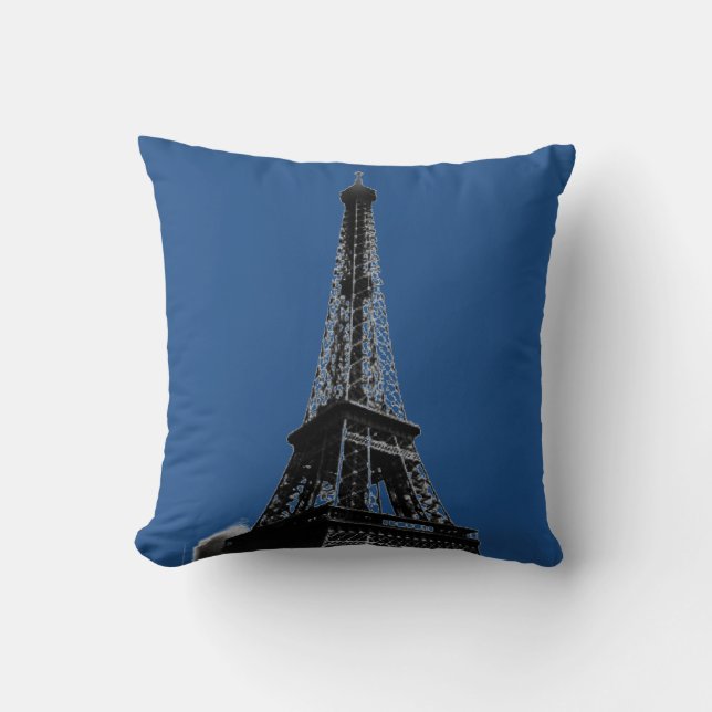 Vintage Eiffel Tower Paris Travel Cushion (Front)