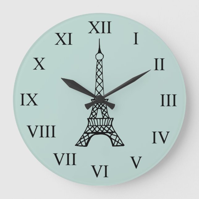 Vintage Eiffel Tower Paris Wall Clock Gift (Front)