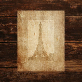 Vintage Eiffel Tower Picture Scrapbook Paper
