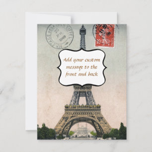 Vintage Eiffel Tower Postcard