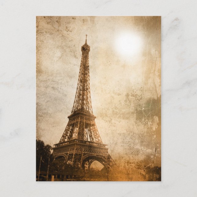 Vintage Eiffel Tower Postcard (Front)
