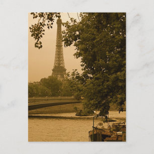 Vintage Eiffel Tower Postcard