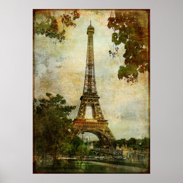 Vintage Eiffel Tower Poster (Front)