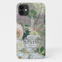 Vintage Eiffel Tower Pretty Paris Floral Roses