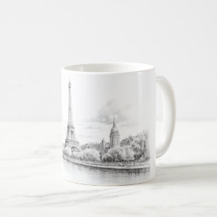 Vintage Eiffel tower, sketch Design Coffee Mug