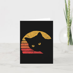 Vintage Eighties Style Cat Retro Distressed Design Card