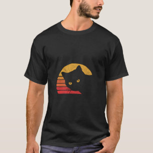 Vintage Eighties Style Cat Retro Distressed Design T-Shirt