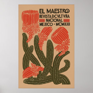 Vintage El Maestro Mexico Advertising Poster