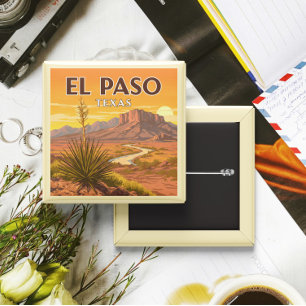 Vintage El Paso Texas 15 Cm Square Badge