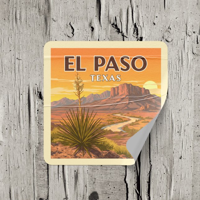 Vintage El Paso Texas Square Sticker (Creator Uploaded)