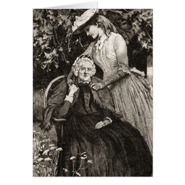 Vintage Elderly Mother and Daughter (Front)