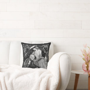 Vintage Elderly Mother Daughter Granddaughter Cushion