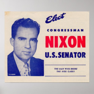 Vintage Elect Congressman Nixon Senator Poster