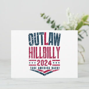 Vintage Elections Outlaw Hillbilly US Flag  Invitation