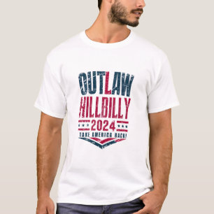 Vintage Elections Outlaw Hillbilly US Flag  T-Shirt