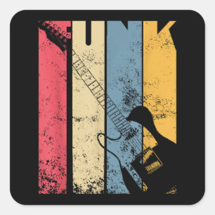 Vintage Electric Guitar Funk Music lover gifts Square Sticker