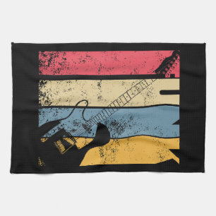 Vintage Electric Guitar Funk Music lover gifts Tea Towel