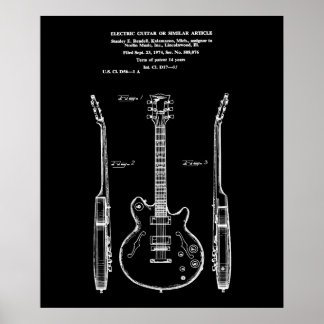 vintage Electric guitar patent art Poster