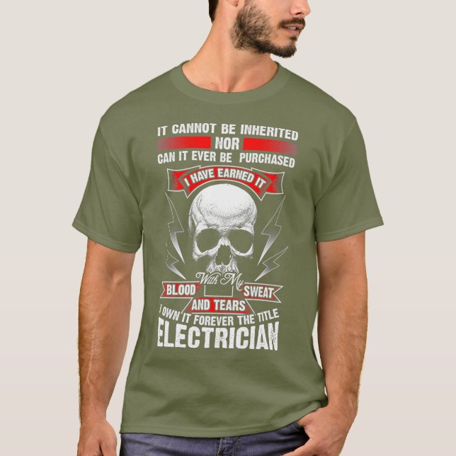 Vintage Electrician Gift  Funny Profession Pride T-Shirt (Front)