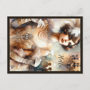 Vintage Elegance Art Deco Postcard