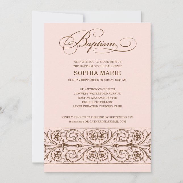 VINTAGE ELEGANCE  |  BAPTISM INVITATION (Front)